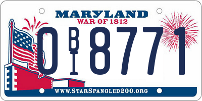 MD license plate 0BI8771