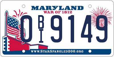 MD license plate 0BI9149