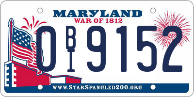MD license plate 0BI9152
