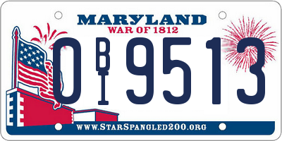 MD license plate 0BI9513