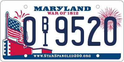 MD license plate 0BI9520