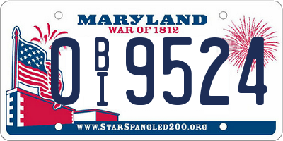 MD license plate 0BI9524