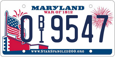 MD license plate 0BI9547