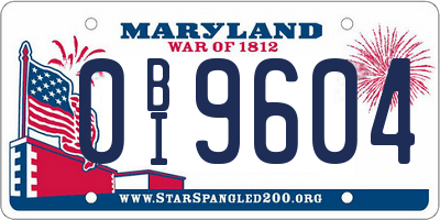 MD license plate 0BI9604