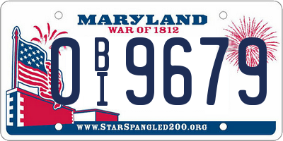 MD license plate 0BI9679
