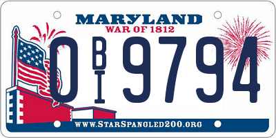 MD license plate 0BI9794