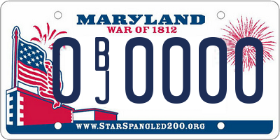 MD license plate 0BJ0000
