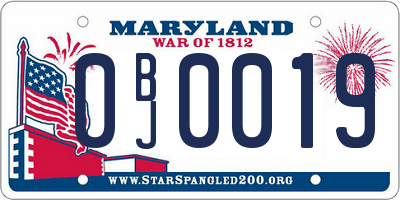 MD license plate 0BJ0019