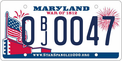 MD license plate 0BJ0047