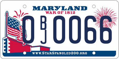MD license plate 0BJ0066