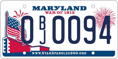 MD license plate 0BJ0094
