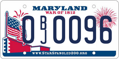 MD license plate 0BJ0096