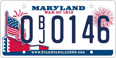 MD license plate 0BJ0146