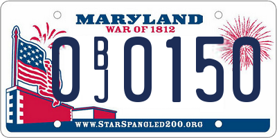 MD license plate 0BJ0150