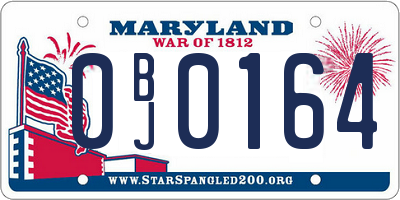 MD license plate 0BJ0164