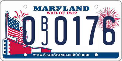 MD license plate 0BJ0176