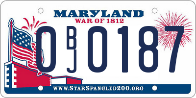 MD license plate 0BJ0187