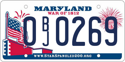 MD license plate 0BJ0269