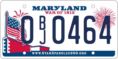 MD license plate 0BJ0464