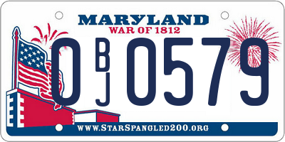 MD license plate 0BJ0579