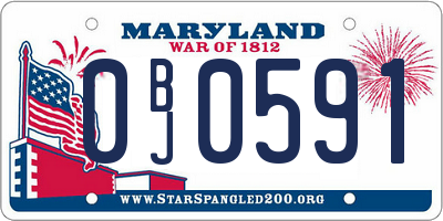 MD license plate 0BJ0591