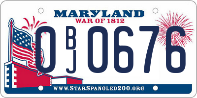 MD license plate 0BJ0676