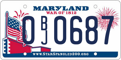 MD license plate 0BJ0687