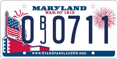 MD license plate 0BJ0711