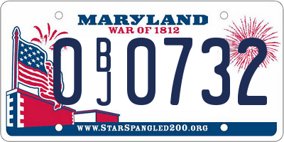 MD license plate 0BJ0732