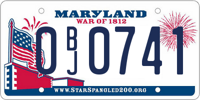MD license plate 0BJ0741