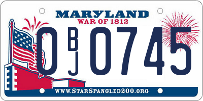 MD license plate 0BJ0745