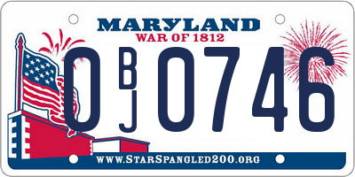 MD license plate 0BJ0746