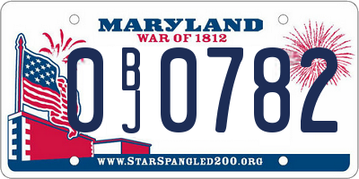 MD license plate 0BJ0782