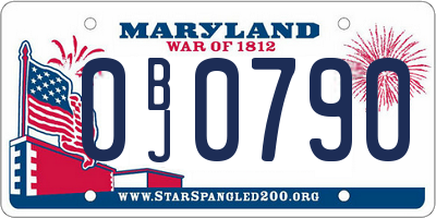 MD license plate 0BJ0790