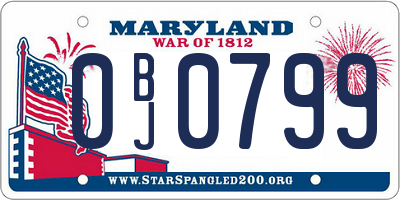 MD license plate 0BJ0799