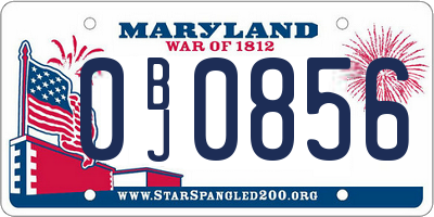 MD license plate 0BJ0856