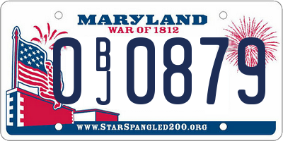 MD license plate 0BJ0879
