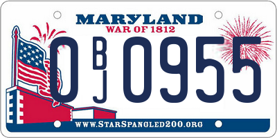 MD license plate 0BJ0955
