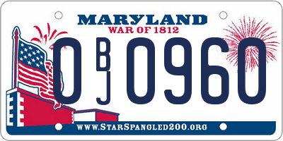 MD license plate 0BJ0960