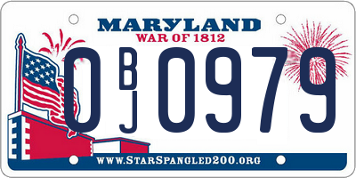 MD license plate 0BJ0979