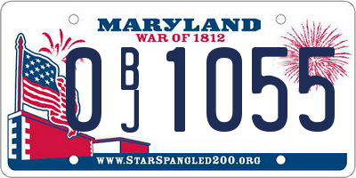 MD license plate 0BJ1055