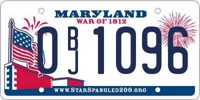MD license plate 0BJ1096