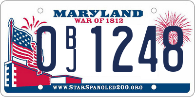 MD license plate 0BJ1248