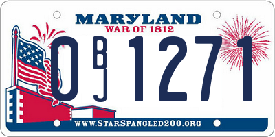 MD license plate 0BJ1271