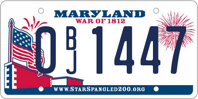 MD license plate 0BJ1447