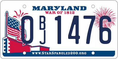 MD license plate 0BJ1476