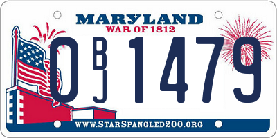 MD license plate 0BJ1479