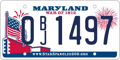 MD license plate 0BJ1497