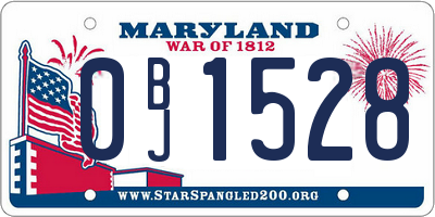 MD license plate 0BJ1528