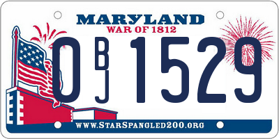 MD license plate 0BJ1529